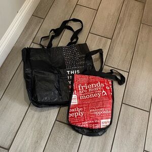 lululemon athletica Black and Red Tote Bags